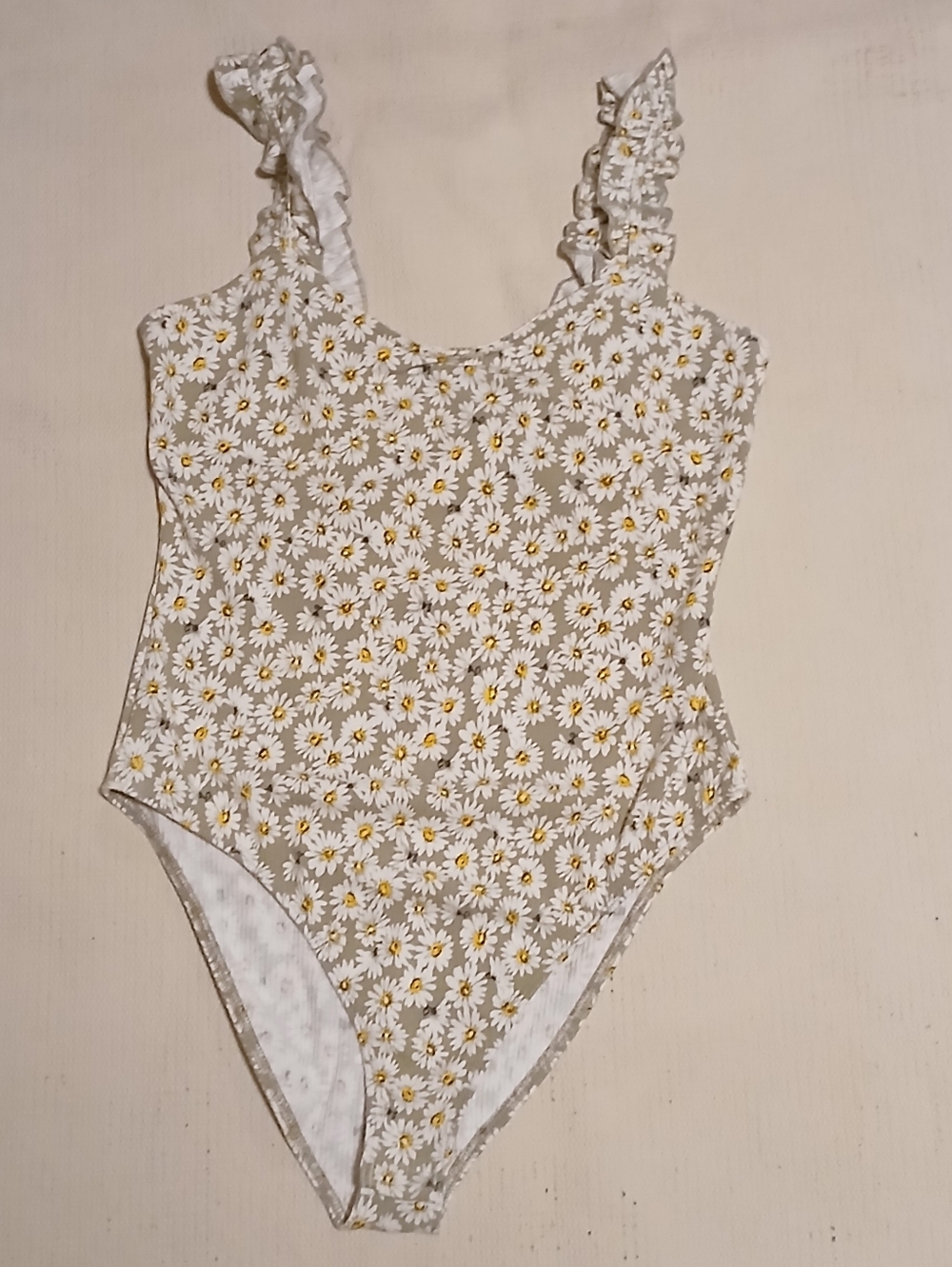Daisy-Print Ruffle Strap  Bodysuit